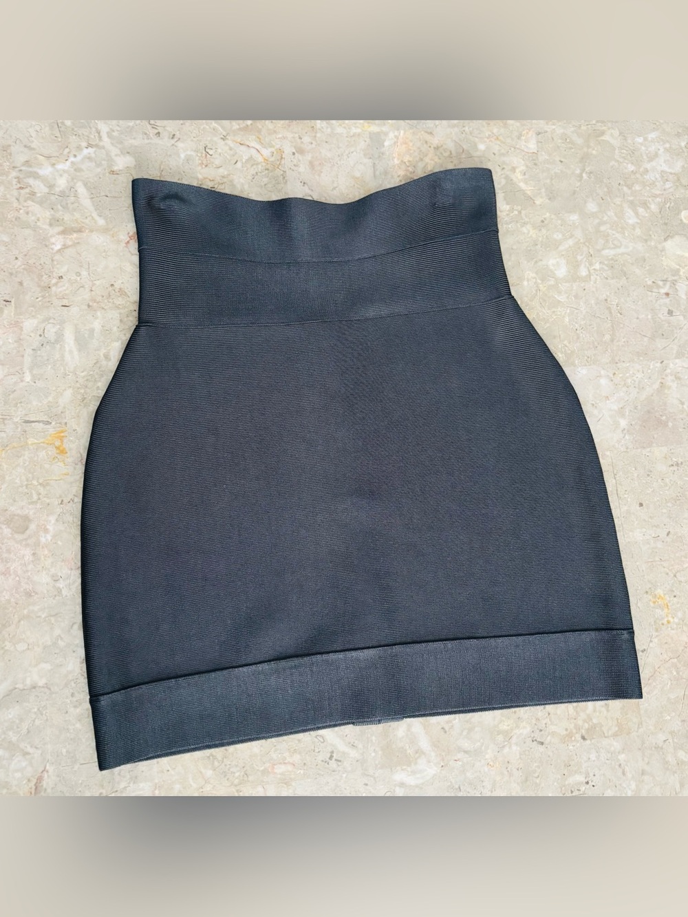 Herve Leger Gunmetal Grey high waist mini skirt size small